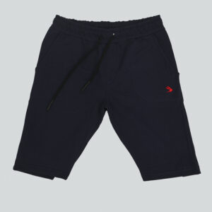 Blue Shorts with Red Logo