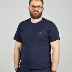 Blue T-Shirt with Red Logo