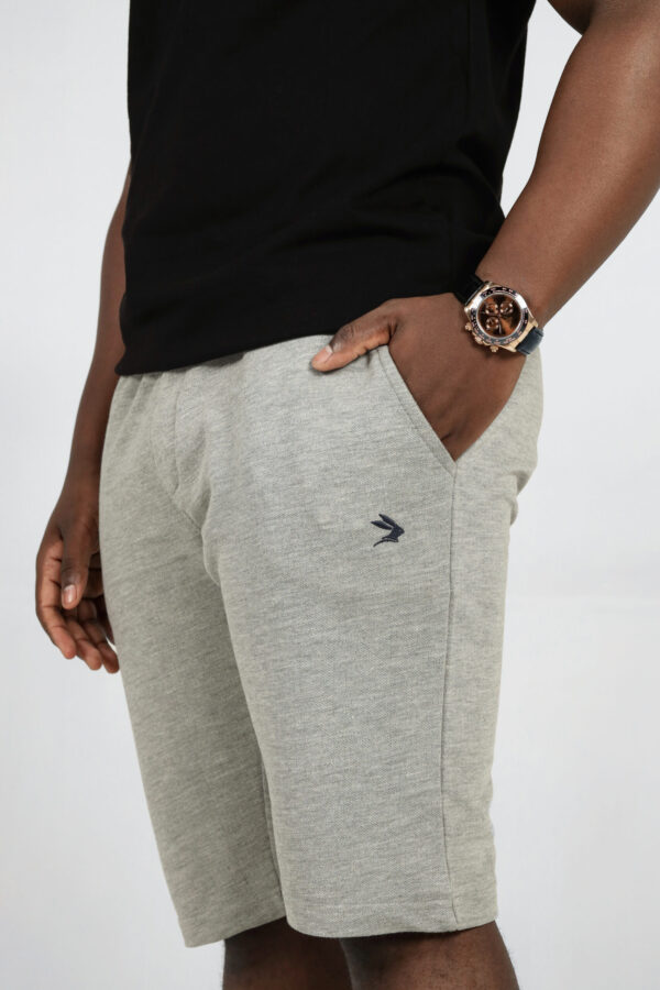 Grey Shorts with Blue Logo